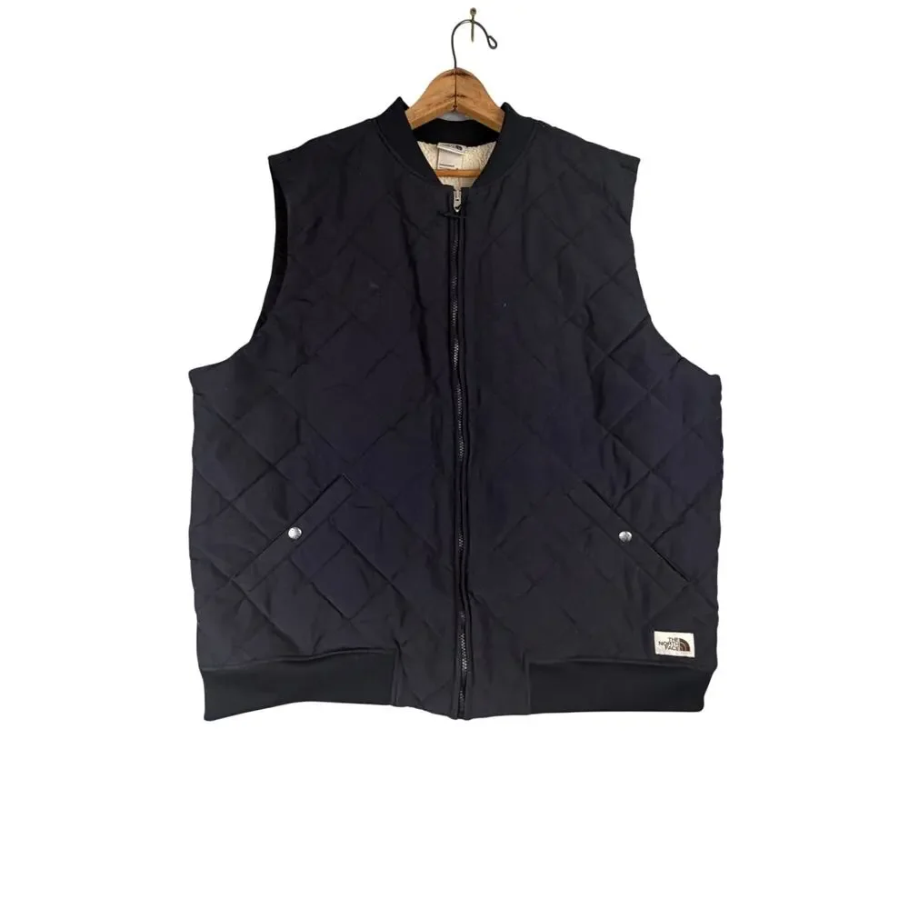 The North Face Cuchillo Vest Mens XXL‎ Navy Blue Quilted Insulated Sherpa Lined